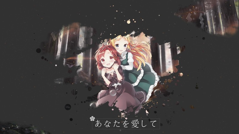 anime, pictures, pictures in pictures, ink, Friends, anime girls, minimalism
