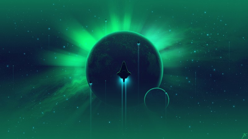 JoeyJazz, spaceship, space art