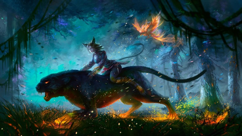 artwork, creature, fantasy art, fantasy girl