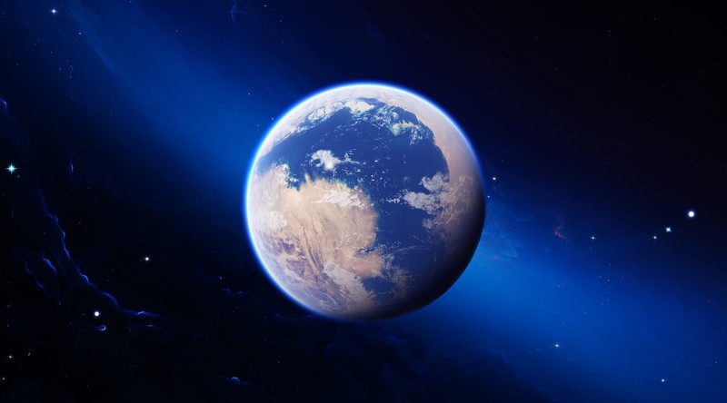 digital art, space, space art, planet, Earthlike Planet