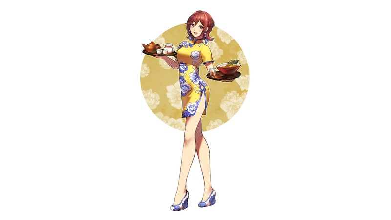 anime, anime girls, white background, simple background, Macross Delta, Walküre, Kaname Buccaneer, Chinese dress, azu_deltachan