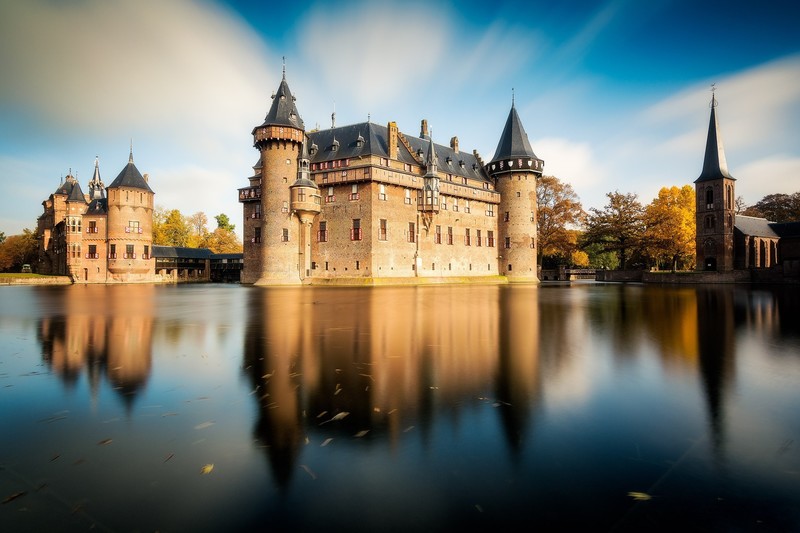 building, water, reflection, castle, Netherlands