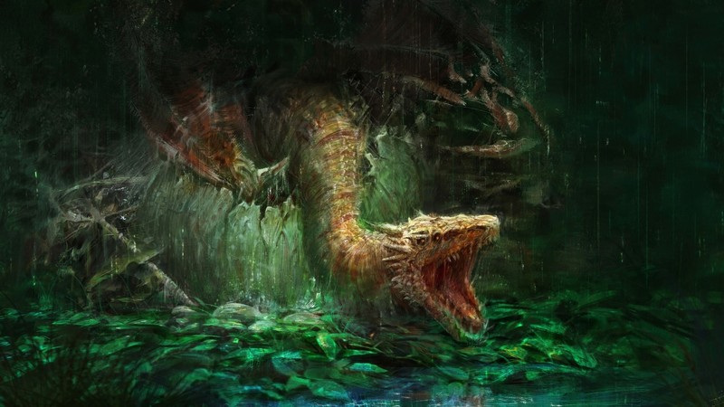fantasy art, artwork, creature, dragon