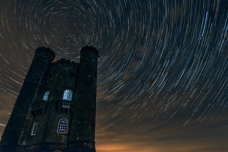 sky, England, night sky, long exposure, outdoors, building, night, castle