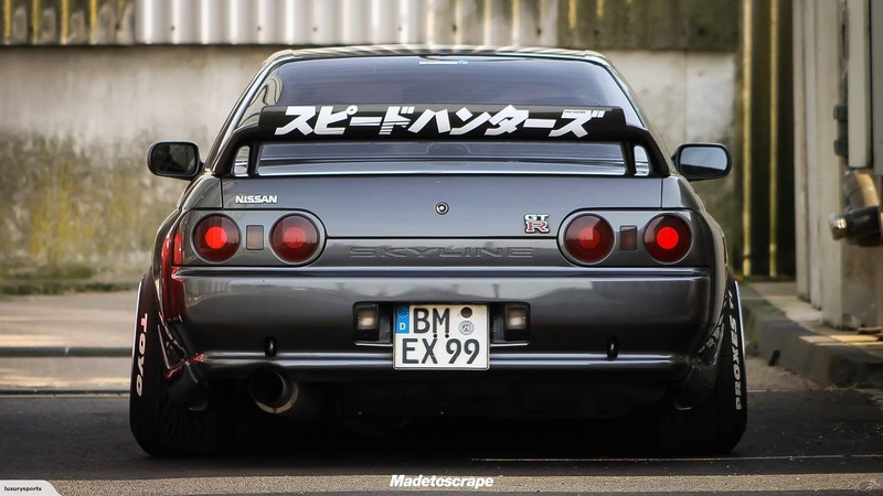 Nissan Skyline GT-R R-32, JDM, Japanese cars, sports car, Stance, car, vehicle, Nissan, rear view