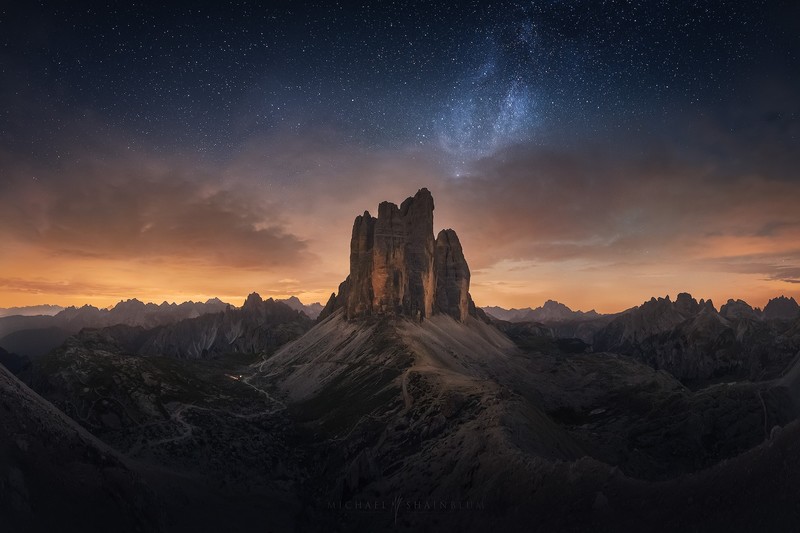 dark, landscape, sky, nature, night sky, stars, sunset, photography, Michael Shainblum