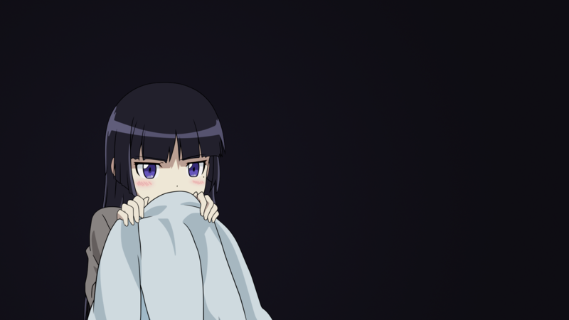 anime, anime girls, white skin, simple background, dark hair, Gokou Ruri, dark background