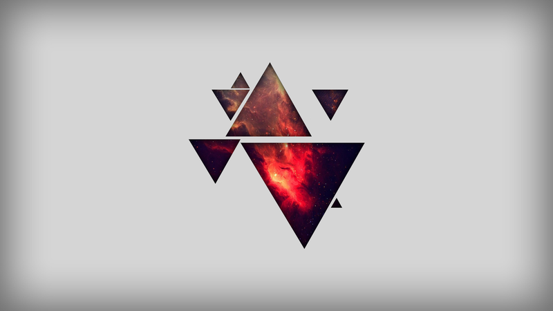 abstract, triangle, shapes, simple background, space, digital art
