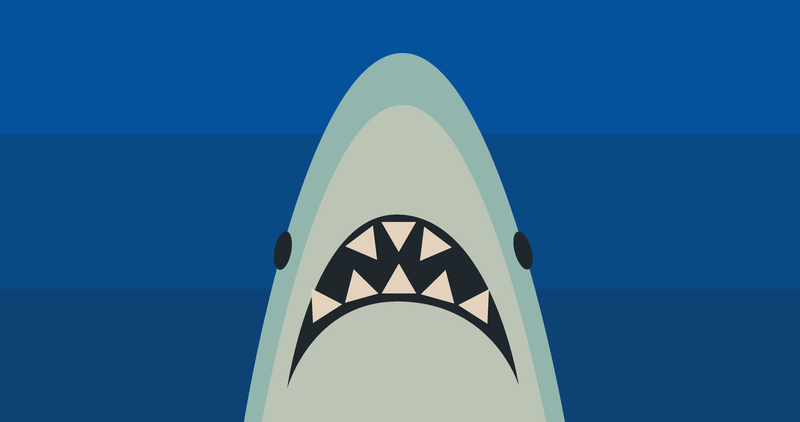 Ahoy, shark, simple background, minimalism