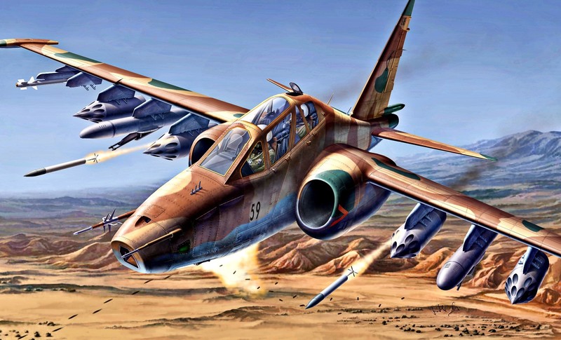 aircraft, vehicle, military aircraft, military, SU-25 Frogfoot