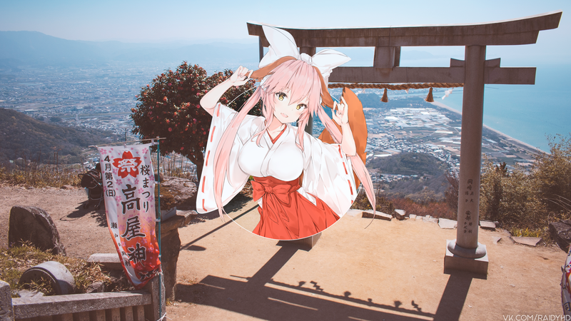 anime, anime girls, picture-in-picture, Tamamo no Mae (fate/grand order), Fate/Grand Order, FGO