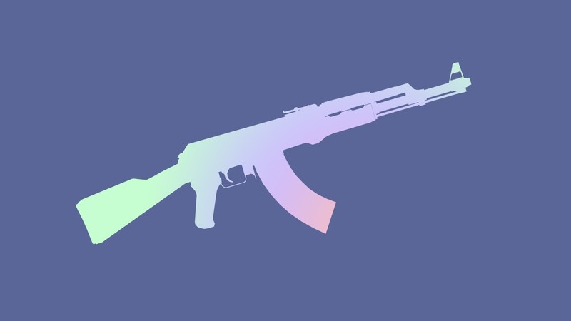 colorful, gun, AK-74, simple background, digital art