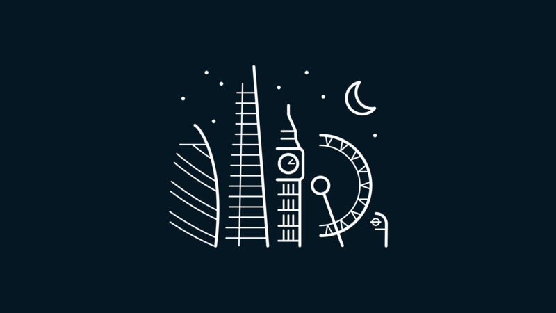 simple background, simple, minimalism, London, London Eye, Big Ben, Moon, 30 St Mary Axe, stars, night, crescent moon