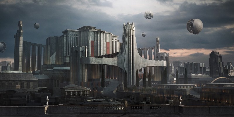 artwork, digital art, fantasy art, Jie Ma, futuristic, futuristic city, building, cityscape