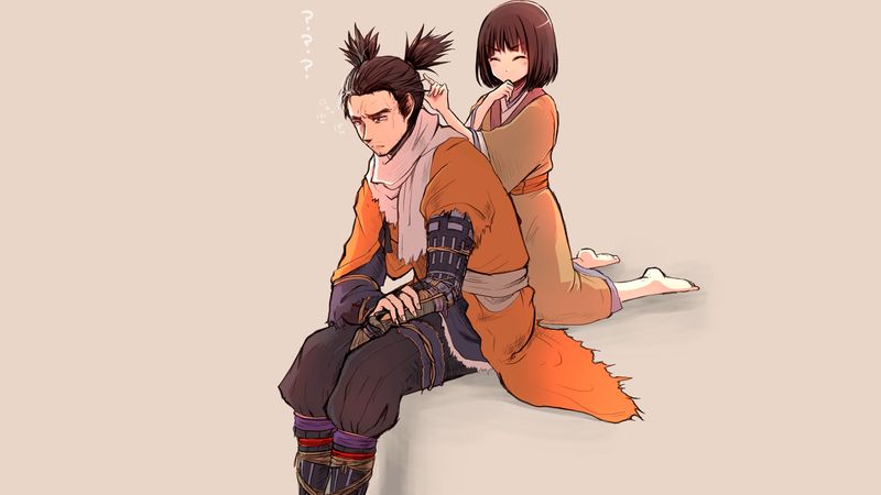 simple background, Sekiro: Shadows Die Twice, shinobi, samurai, Japan, game art, Ninja, kimono