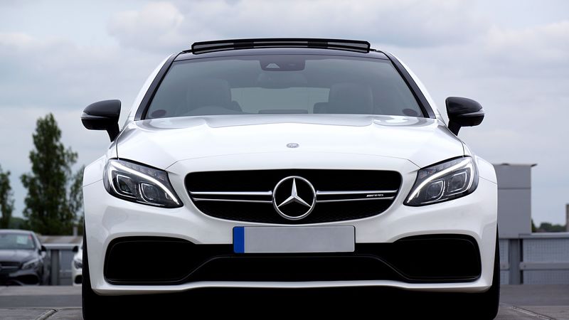 mercedes c63 amg, mercedes, car, white, front view, 4k