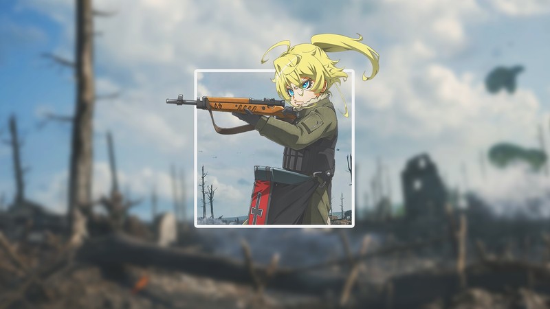 Tanya Degurechaff, anime, anime girls, picture-in-picture