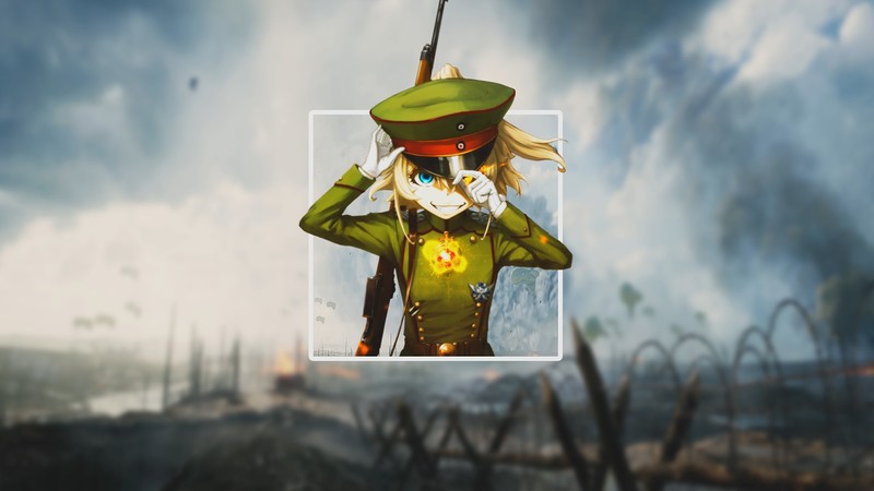 Tanya Degurechaff, anime, anime girls, picture-in-picture