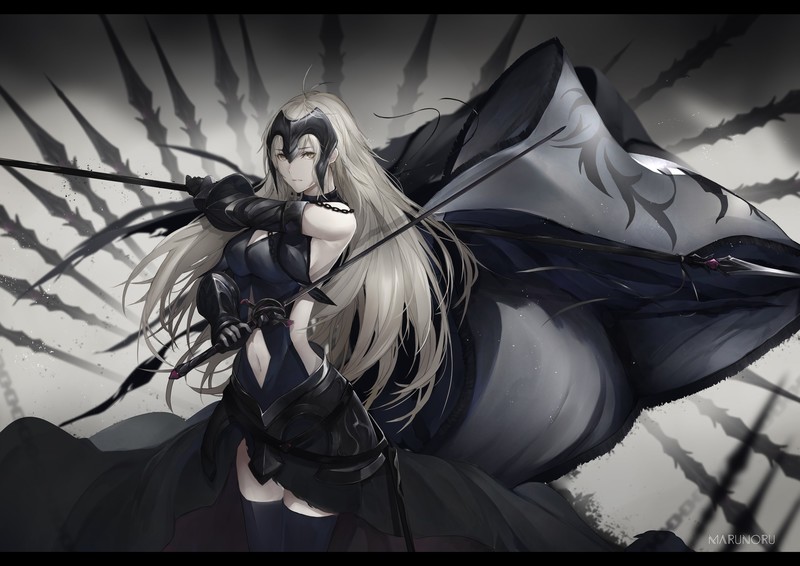 anime girls, FGO, Joan of Arc, marumoru