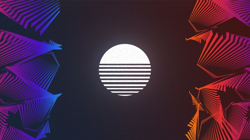 sunset, Retrowave, digital, digital art, abstract, vaporwave, synthwave, Sun, lights