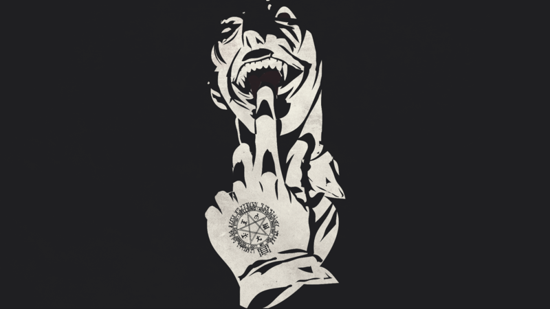 digital, artwork, digital art, fantasy art, simple background, Hellsing, Hellsing Ultimate, Alucard