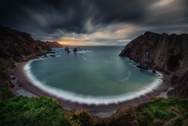 coast, sea, nature, long exposure, sky