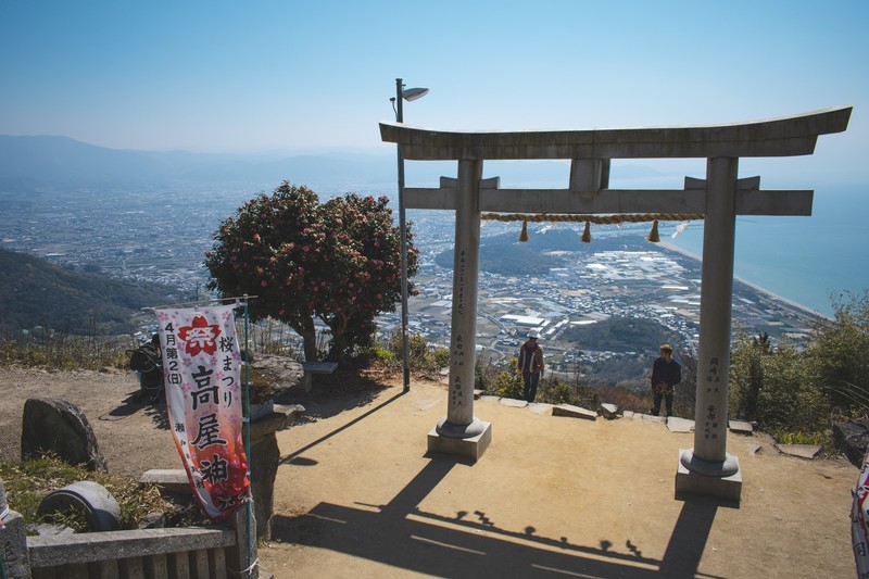 Japan, landscape, shrine, mountain top, nature