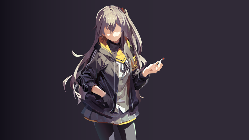 anime girls, minimalism, Girls Frontline, ump45 (Girls Frontline)
