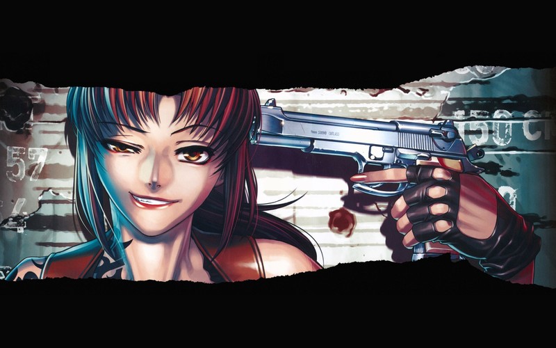 Black Lagoon, Revy, gun, gloves, pistol