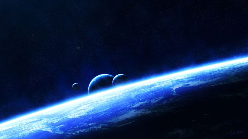 planets, space, glow, universe, 4k
