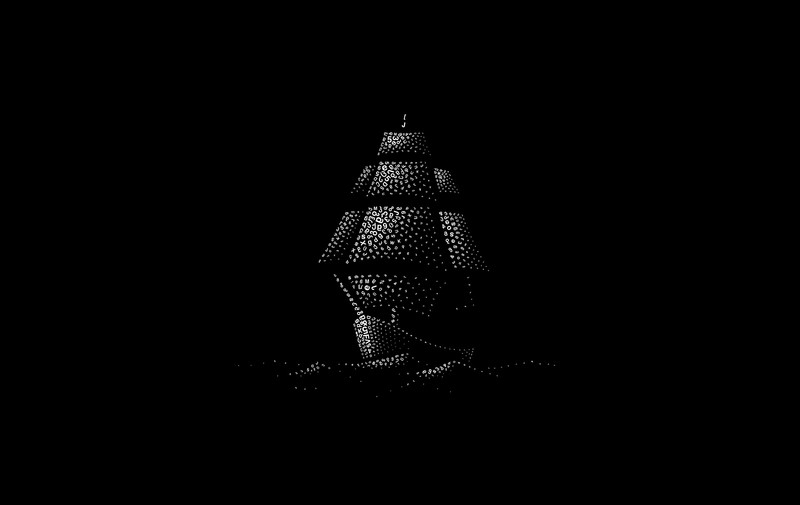 black background, simple, minimalism, digital art, ship, monochrome, numbers, rigging (ship), sailing ship, waves, simple background