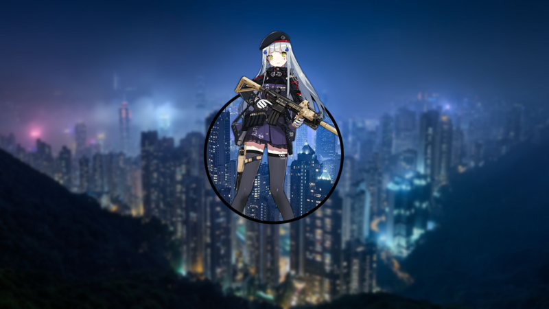 anime, render in shapes, anime girls, weapon, stockings