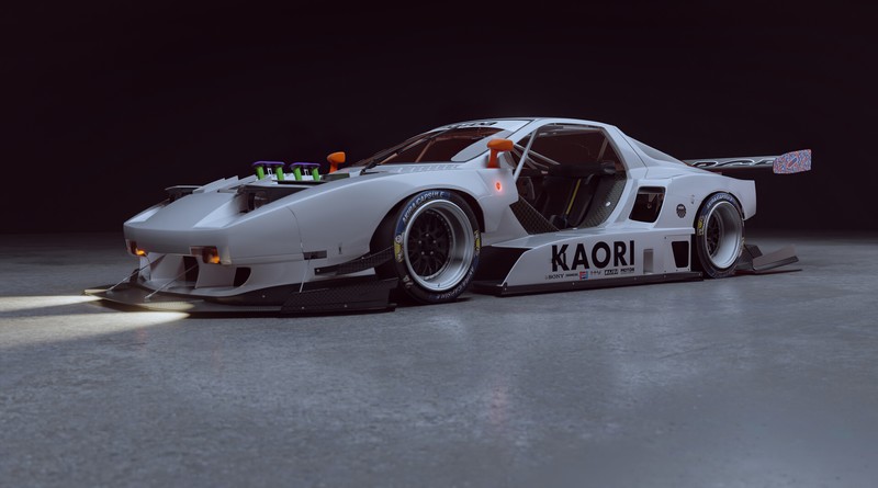 walter kim, car, race cars, digital art, white cars