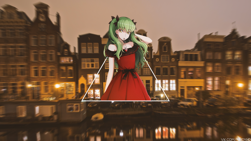 anime, anime girls, picture-in-picture, C.C., C.C. (Code Geass)