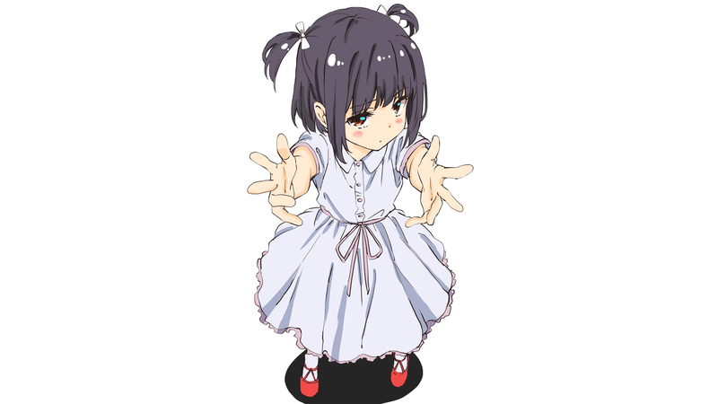 anime, anime girls, looking at viewer, twintails, children, simple background