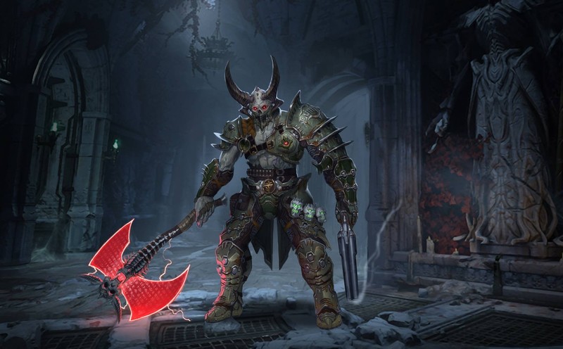 video games, DOOM Eternal, video game art, axes, Doom (game)
