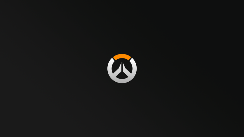 video games, Overwatch, logo, black background, minimalism, simple, simple background