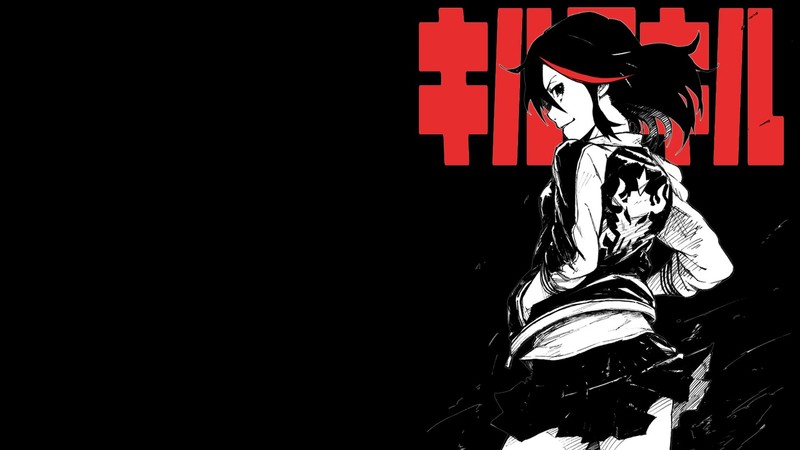 anime, Kill la Kill, Matoi Ryuuko, black background, anime girls