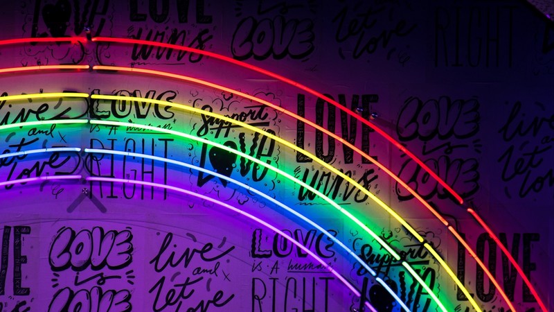 neon, colorful, lights, love, neon lights, rainbows, spectrum, purple, dark