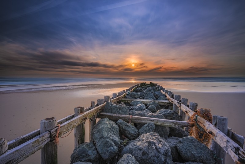 outdoors, stones, sky, Sun, beach, nature