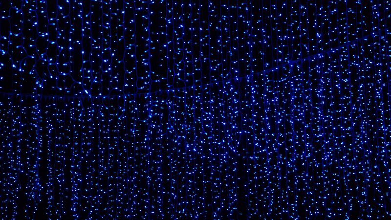 garland, light, neon, decoration, glow, blue, 4k