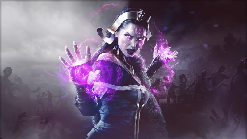 Magic: The Gathering, Liliana Vess, fantasy art, artwork, digital art, fictional characters, Necromancer, fantasy girl