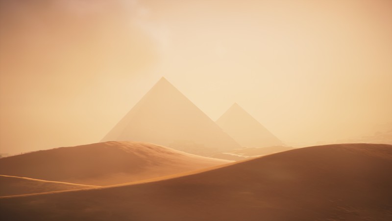 Pyramids of Giza, Assassins Creed: Origins, desert, pyramid, video games, Egypt, sand, dunes