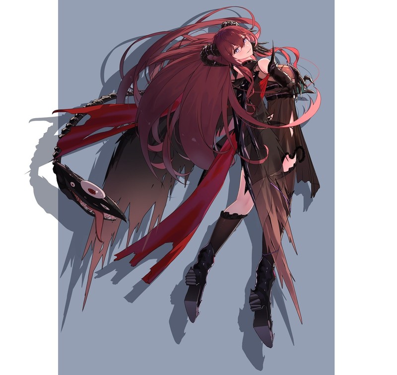 anime girls, anime, original characters, horns, simple background