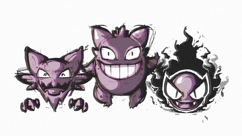 Pokémon, ghost, Gengar, Gastly, Haunter