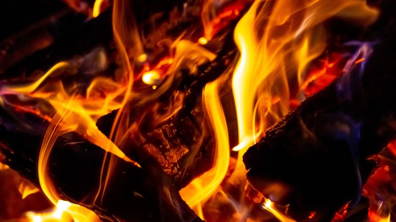 bonfire, fire, firewood, blazing, 4k