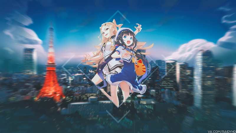 anime girls, anime, picture-in-picture