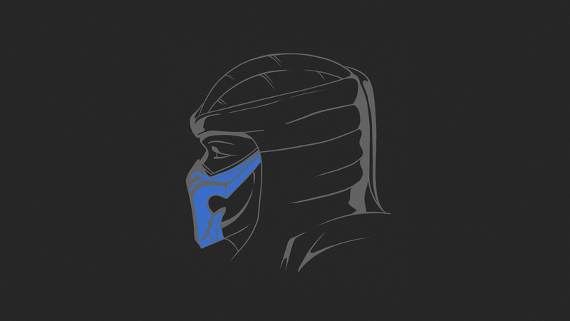 Mortal Kombat, Mortal Kombat 11, simple, simple background, Sub Zero