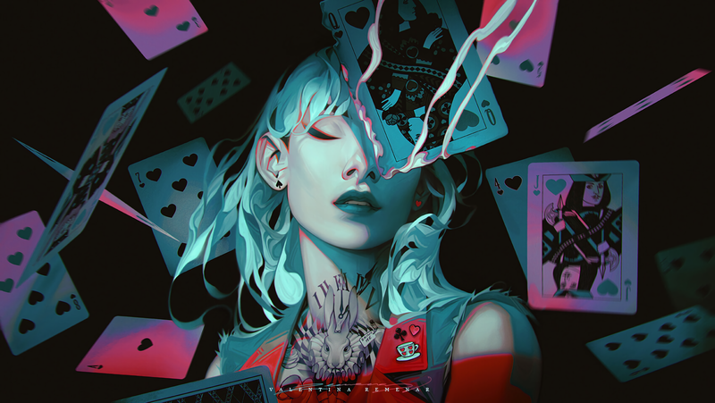 Alice in Wonderland, digital art, artwork, fantasy girl, Valentina Remenar