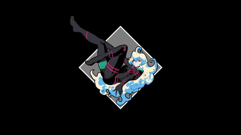Tengen Toppa Gurren Lagann, picture-in-picture, anime girls, anime, legs, blue hair, long hair, black background, simple background